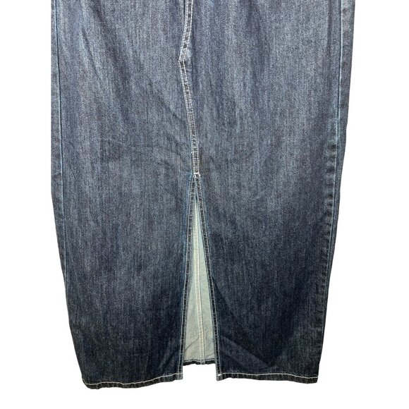 Blank NYC Womens High Waist Denim Dark Blue Maxi Skirt Size 26 - Picture 7 of 14